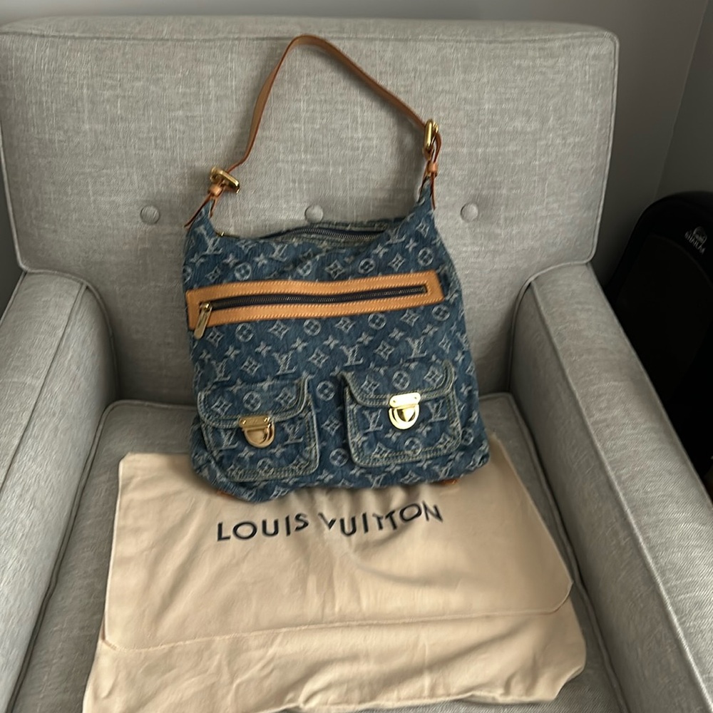 SALE— authentic Louis Vuitton Denim shoulder bag in EUC.